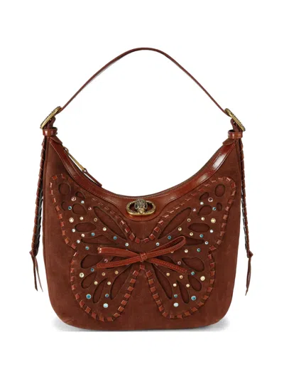 Kurt Geiger Chelsea Hobo Butterfly Shoulder Bag In Red