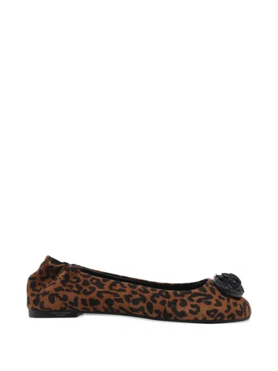 Kurt Geiger Chelsea Leopard-print Ballet Flats In Brown