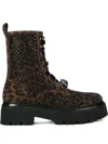 Kurt Geiger Chelsea Perf Leopard-print Crystal-embellished Boots In Brown