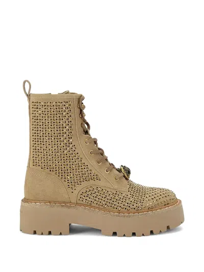 Kurt Geiger Chelsea Perforated Boot In Brown