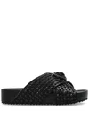 Kurt Geiger Womens Blk/other Chelsea Crystal-embellished Cross-strap Faux-leather Sandals Eur 41 / 8 Uk In 黑色
