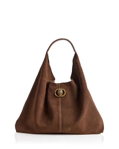Kurt Geiger Chelsea Slouchy Large Suede Hobo Shoulder Bag In Brown