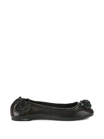 Kurt Geiger Chelsea Snakeskin-effect Ballet Flats In Brown
