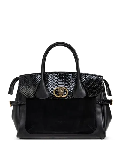 Kurt Geiger Chelsea Snakeskin-effect Tote Bag In Black
