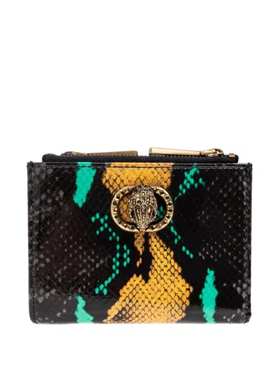 Kurt Geiger Chelsea Snakeskin-print Jewel-embellished Purse In Black