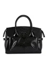 Kurt Geiger London Chelsea Snakeskin Embossed Tote In Black