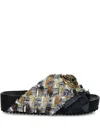 Kurt Geiger Chelsea Woven Slide Sandals In Multi