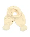 Kurt Geiger Chunky Chenille Pom Scarf In Bone