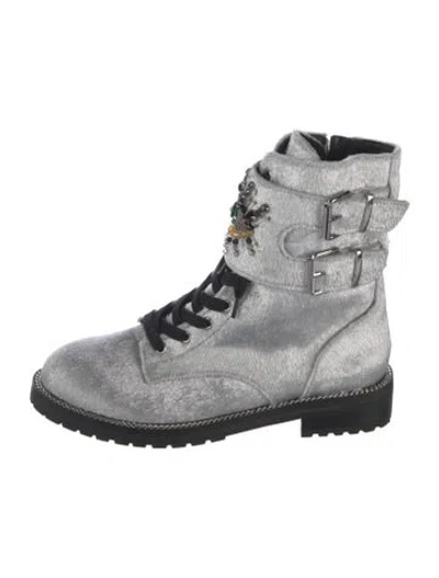 Pre-owned Kurt Geiger Combat Boots In Gray