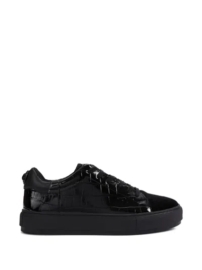 Kurt Geiger Croc Head Lace-up Sneakers In Black