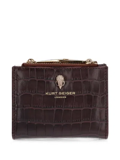 Kurt Geiger Croc-effect Eagle Wallet In Brown