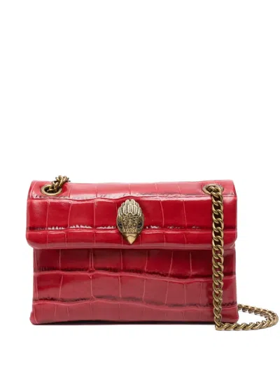 Kurt Geiger Crocodile-effect Chain Bag In Red