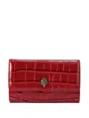 Kurt Geiger Crocodile-effect Chain Wallet In Red