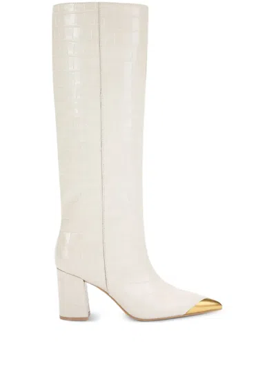 KURT GEIGER CROCODILE EMBOSSED KNEE-HIGH BOOTS