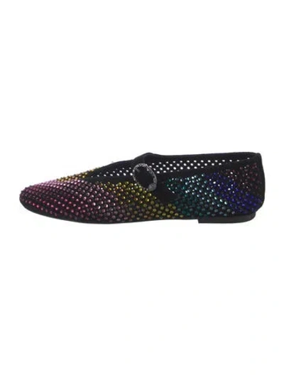 Pre-owned Kurt Geiger Crystal Ballet Flats In Blue
