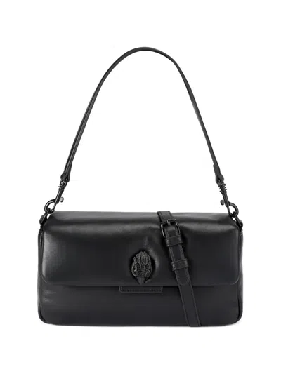 Kurt Geiger Crystal Eagle Leather Oxford Cross Body Bag In Black