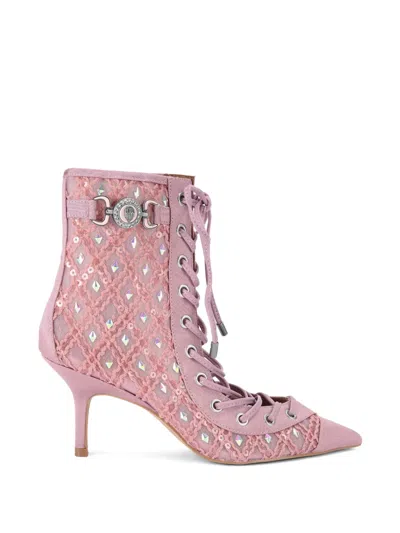 Kurt Geiger Crystal-embellished Ankle Boots In Pink
