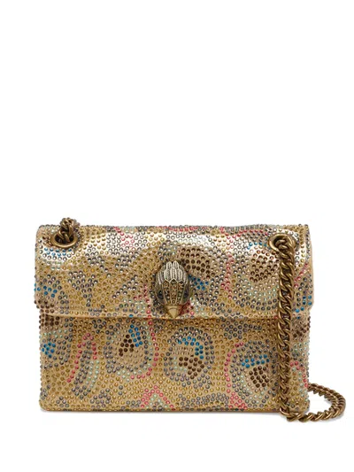 Kurt Geiger Crystal-embellished Chain Shoulder Bag In Gold