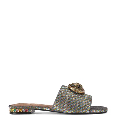Kurt Geiger Crystal-embellished Chelsea Sandals In Brown