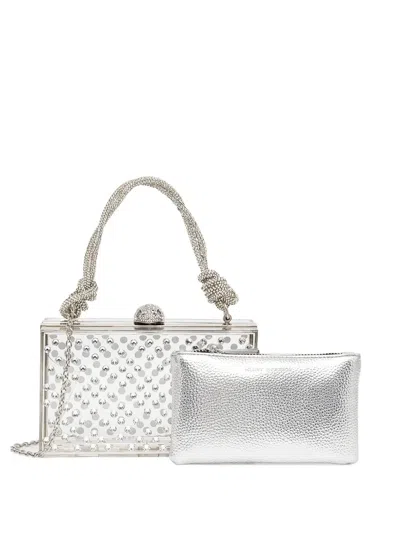 Kurt Geiger Crystal-embellished Clasp Clutch Bag In White