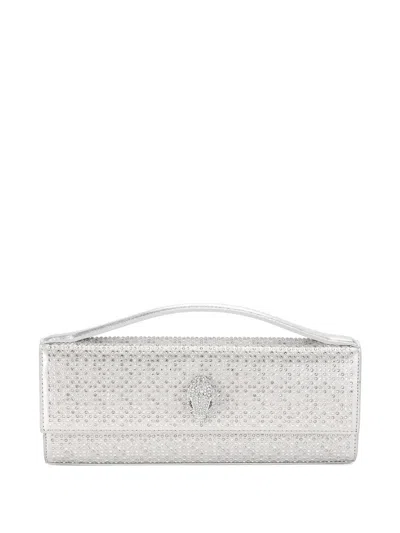 Kurt Geiger Crystal-embellished Clutch Bag In Silver