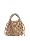 Kurt Geiger Small Macrame Crystal Handbag In Brown