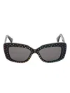 Kurt Geiger Crystal-embellished Square Sunglasses In Black