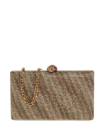 Kurt Geiger Crystal Kensington Clutch In Gold