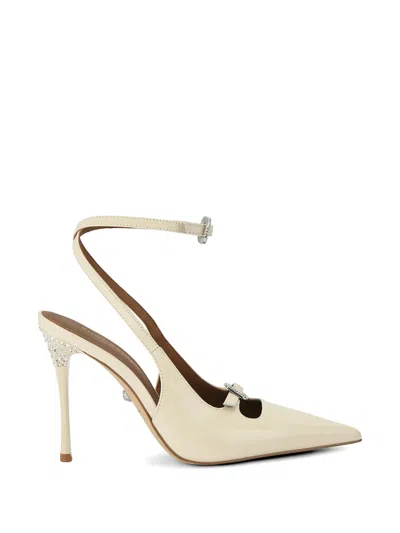 Kurt Geiger Crystal-embellished Buckle-fastening Pumps In Neutral