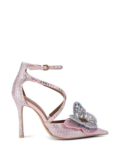 Kurt Geiger Crystal-embellished Butterfly Pumps In Pink