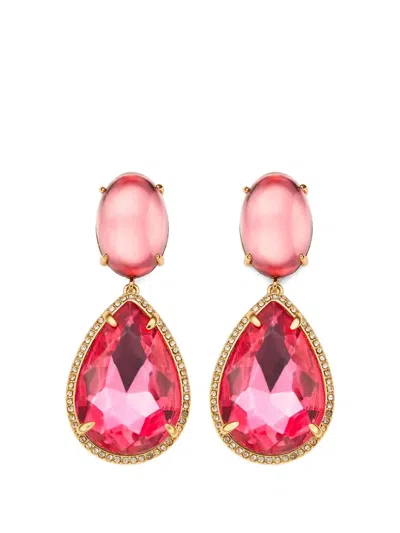 Kurt Geiger Crystal-embellished Drop Earrings In Red