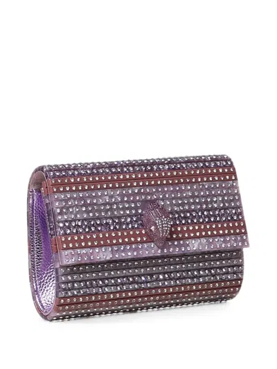 Kurt Geiger Crystal-embellished Eagle-head Shoulder Bag In Purple