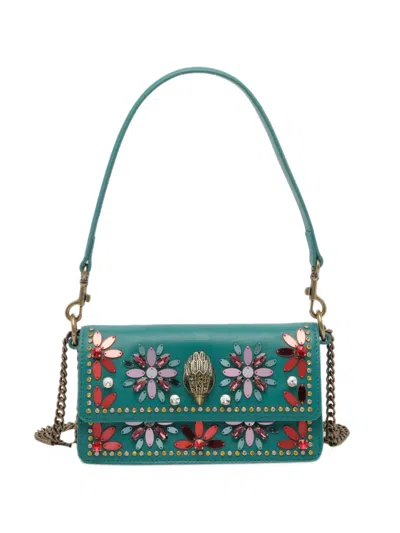 Kurt Geiger Crystal-embellished Eagle-motif Shoulder Bag In Blue