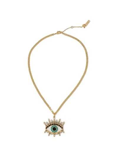 Kurt Geiger Crystal-embellished Evil-eye Necklace In Gold
