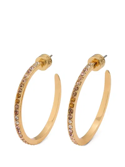 Kurt Geiger Crystal-embellished Hoop Earrings In Gold