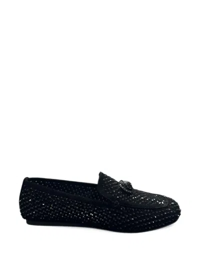 Kurt Geiger Crystal-embellished Loafers In Black