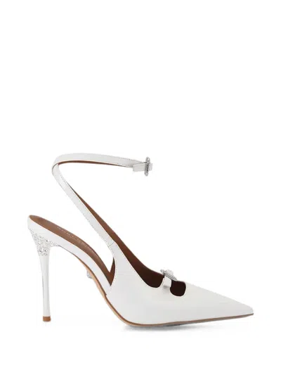 Kurt Geiger Crystal-embellished Pointed-toe Pumps In White