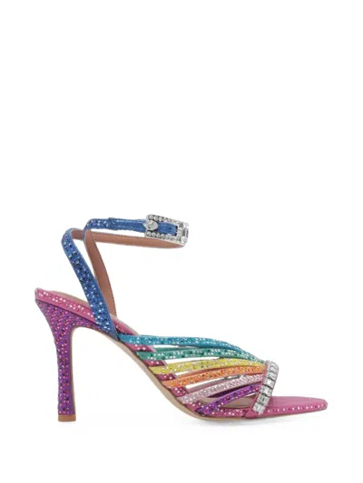 Kurt Geiger Crystal-embellished Strappy Sandals In Multi