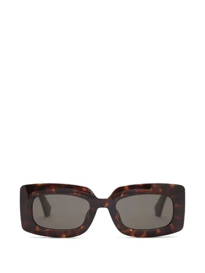 Kurt Geiger Crystal-embellished Tortoiseshell-effect Sunglasses In Brown