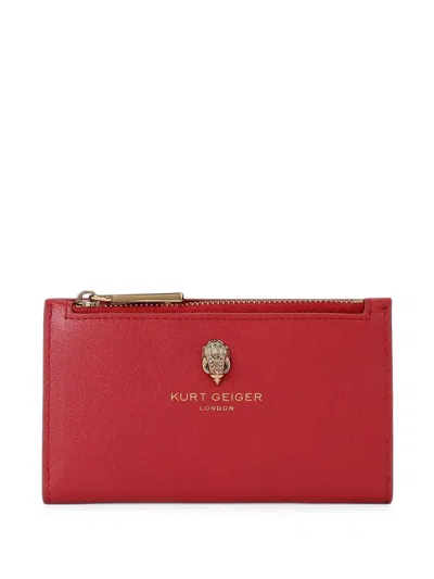 Kurt Geiger Crystal-embellished Wallet In Red