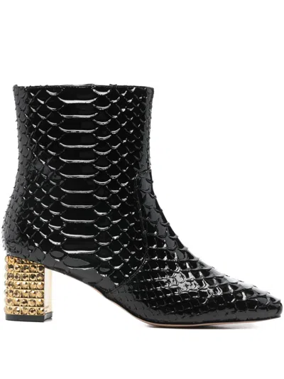 Kurt Geiger Dames Snakeskin-effect Boots In Black