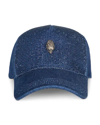 Kurt Geiger Denim Crystal Baseball Hat In Navy