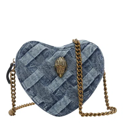 Kurt Geiger Denim Kensington Heart Crossbody Bag In Blue