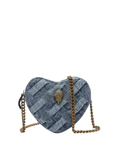 Kurt Geiger Denim Kensington Heart Crossbody Bag In Blue