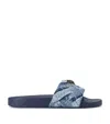 Kurt Geiger Denim Meena Eagle Slides In Blue