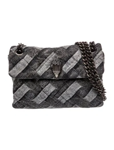 Pre-owned Kurt Geiger Denim Messenger Bag In Gray