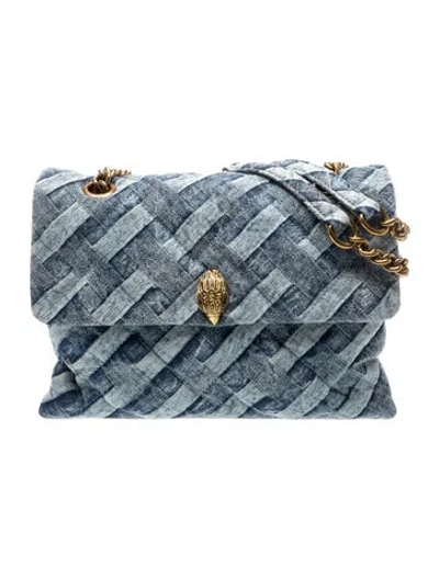 Pre-owned Kurt Geiger Denim Shoulder Bag In Blue