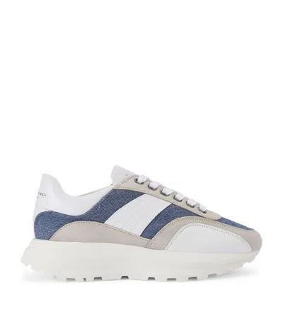 Kurt Geiger Denim-suede Gaspar Sneakers In Blue