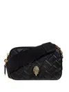 Kurt Geiger Dual-zip Drench Kensington Quilted-woven Camera Bag In Black