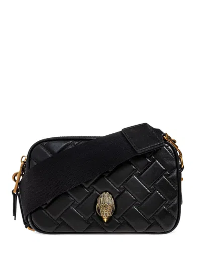 Kurt Geiger Dual-zip Drench Kensington Quilted-woven Camera Bag In Black